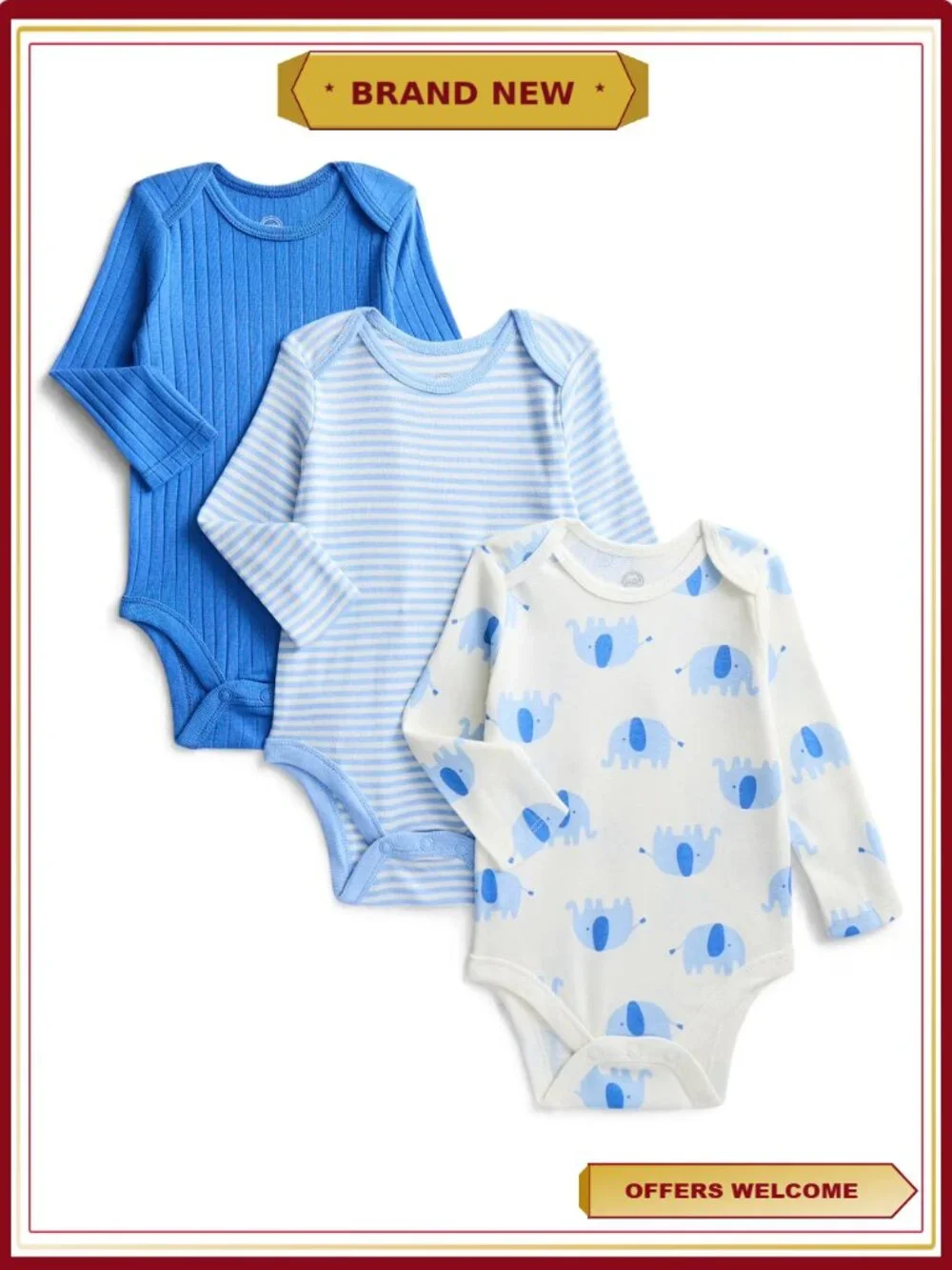 Newborn Baby Boy 14-Piece Layette Gift Set Creepers Sleep N Plays